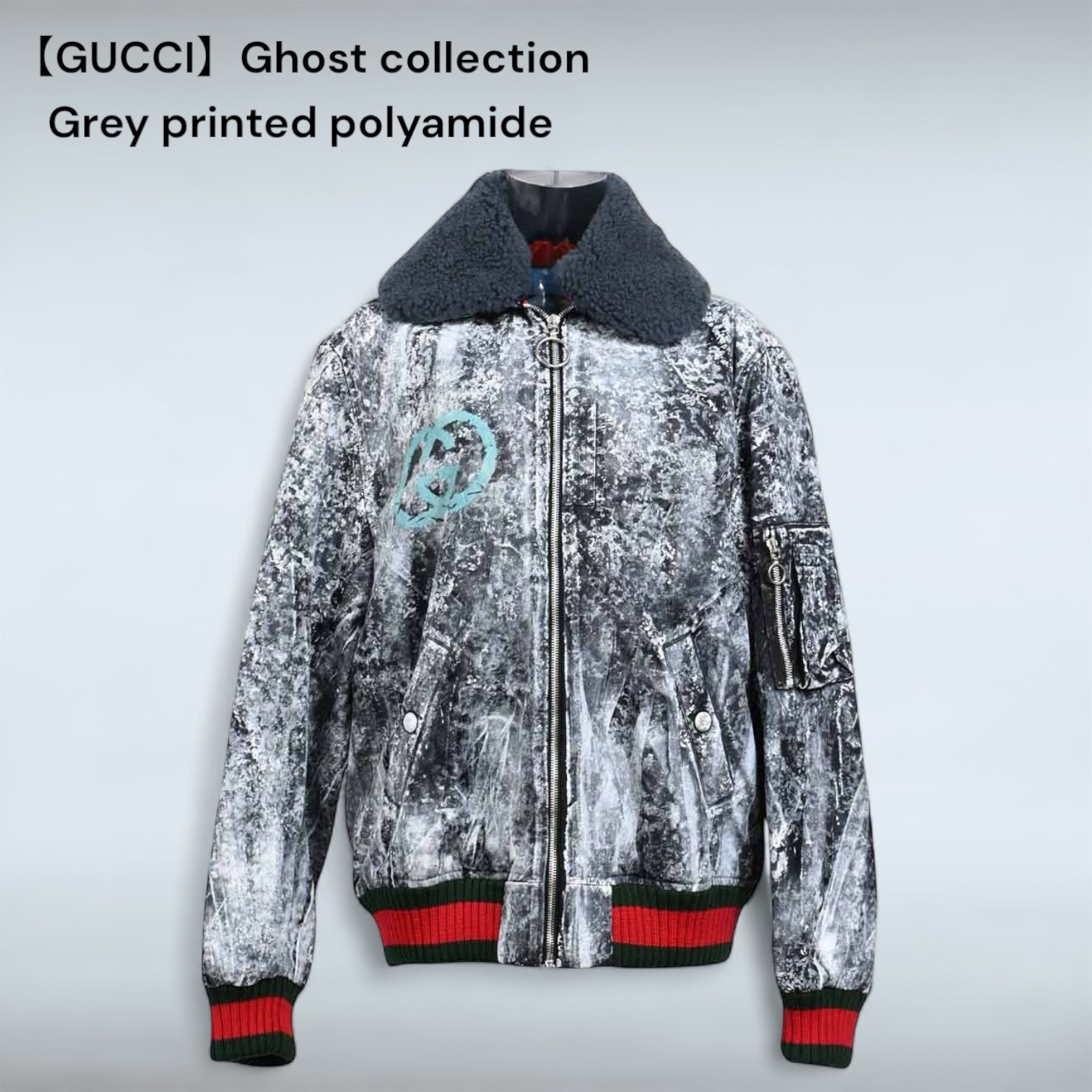 【GUCCI】Ghost collection Grey printed polyamide【ランク:A】