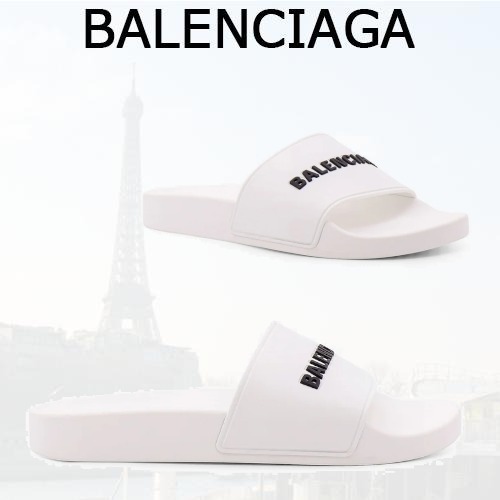 BALENCIAGA バレンシアガ レディース ラバースライド ロゴ