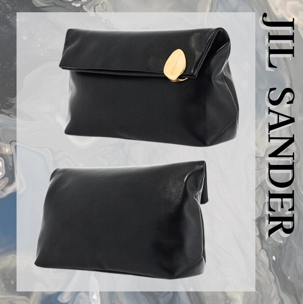 JIL SANDER レザー クラッチバッグ ブラック