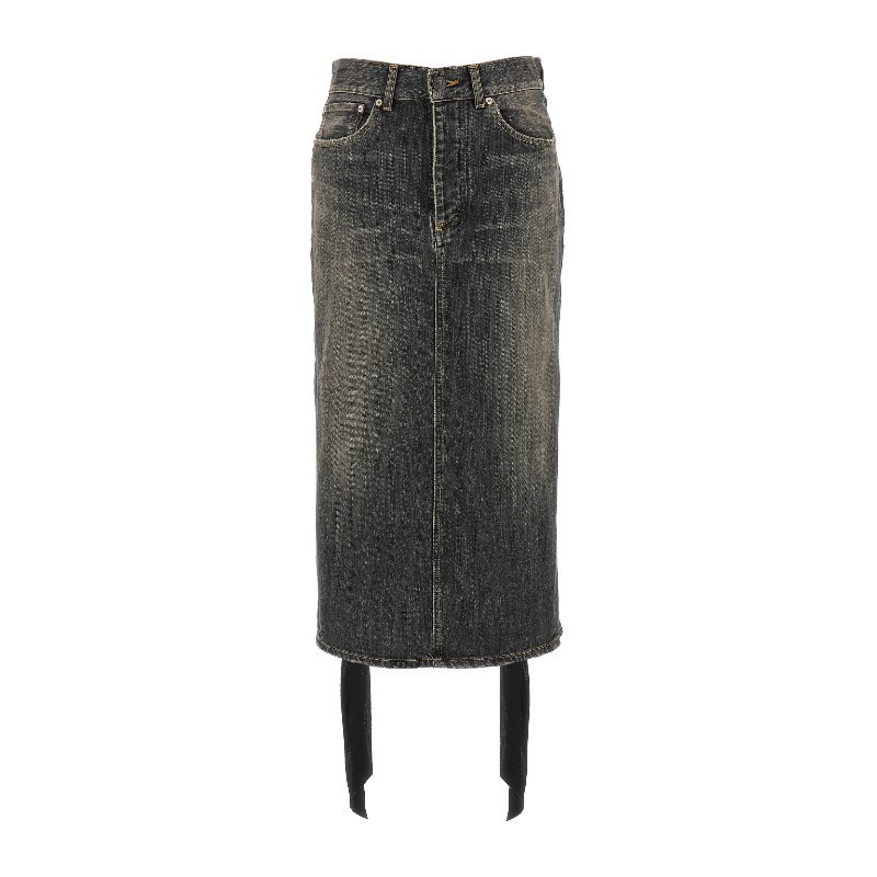 スカート BALENCIAGA SS25 'Lace Up' denim skirt (831713TSW67 1441)