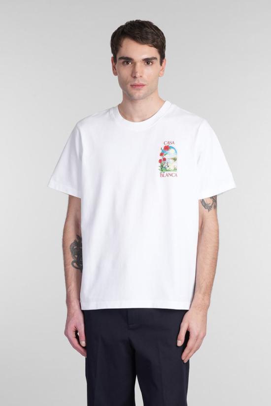 Tシャツ・カットソー CASABLANCA Men Tops 412920 MS25 JTS 001 WHITE
