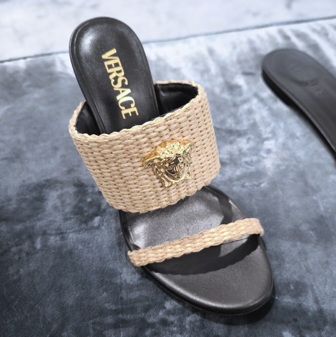 【VERSACE】1019226 メデューサ ラフィアミュール