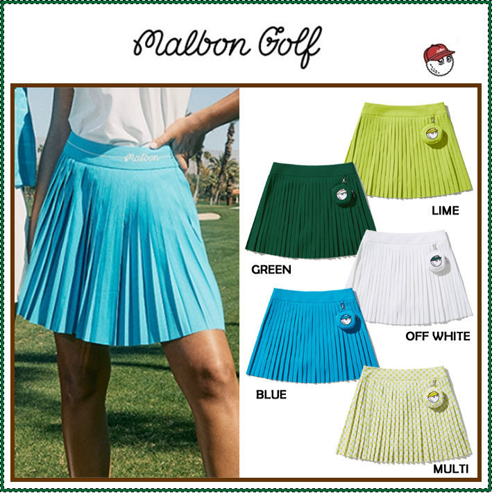 【MALBON GOLF】 Airdot pleated skirt ■WOMAN / 追跡付