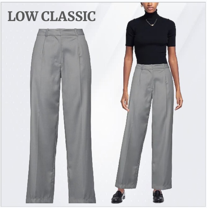 【LOW CLASSIC】クラシックパンツ、無地、裏地なし、グレー