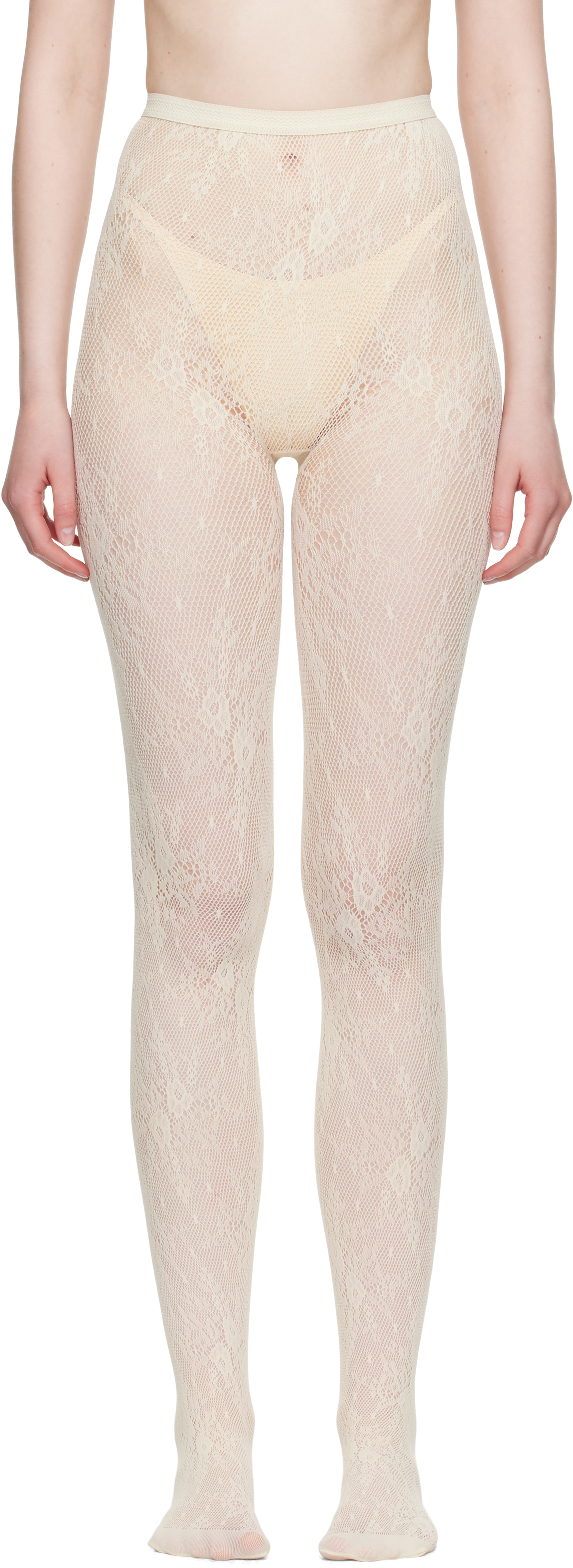 【関税込み】Swedish Stockings オフホワイト Rosa レースタイツ