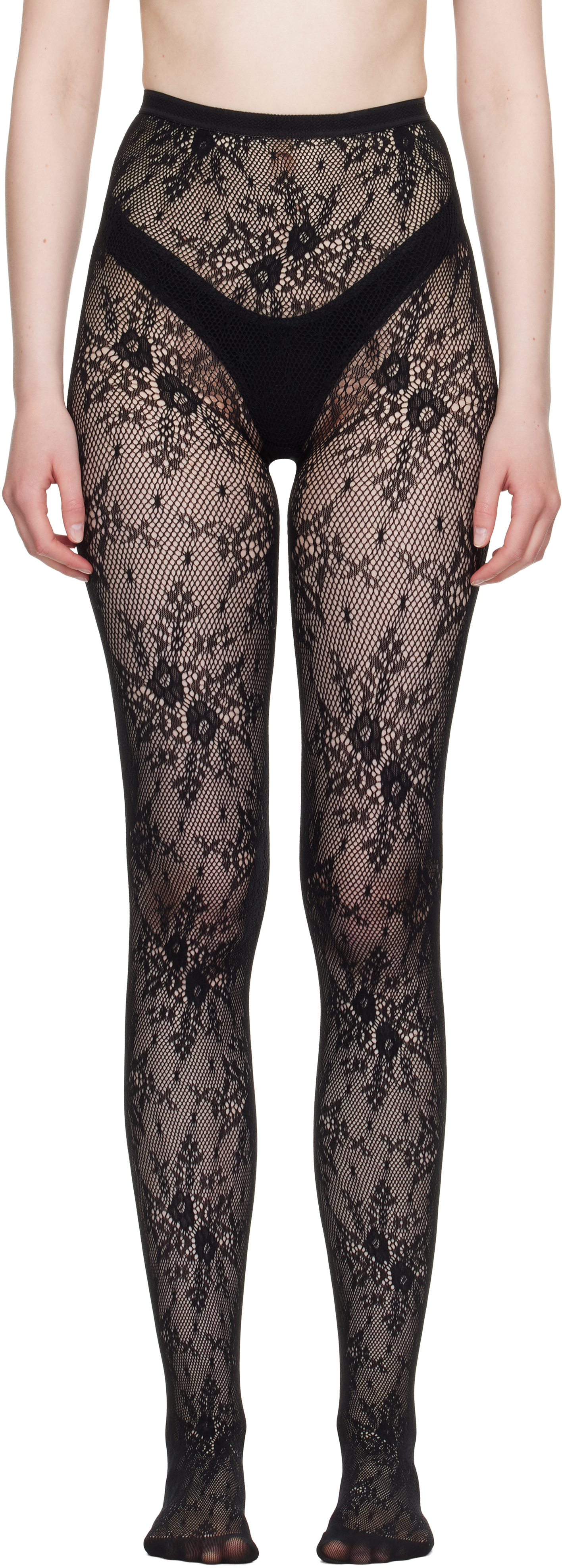 【関税込み】Swedish Stockings ブラック Rosa レースタイツ