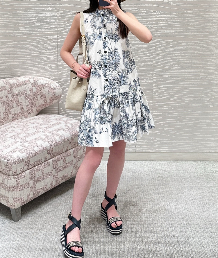 Dior《Diorivieraストレートラッフルドレス》Toile de Jouy 直営