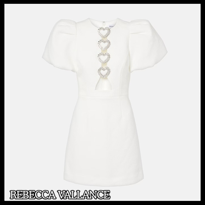 REBECCA VALLANCE 関税込 Alicia embellished crepe minidress
