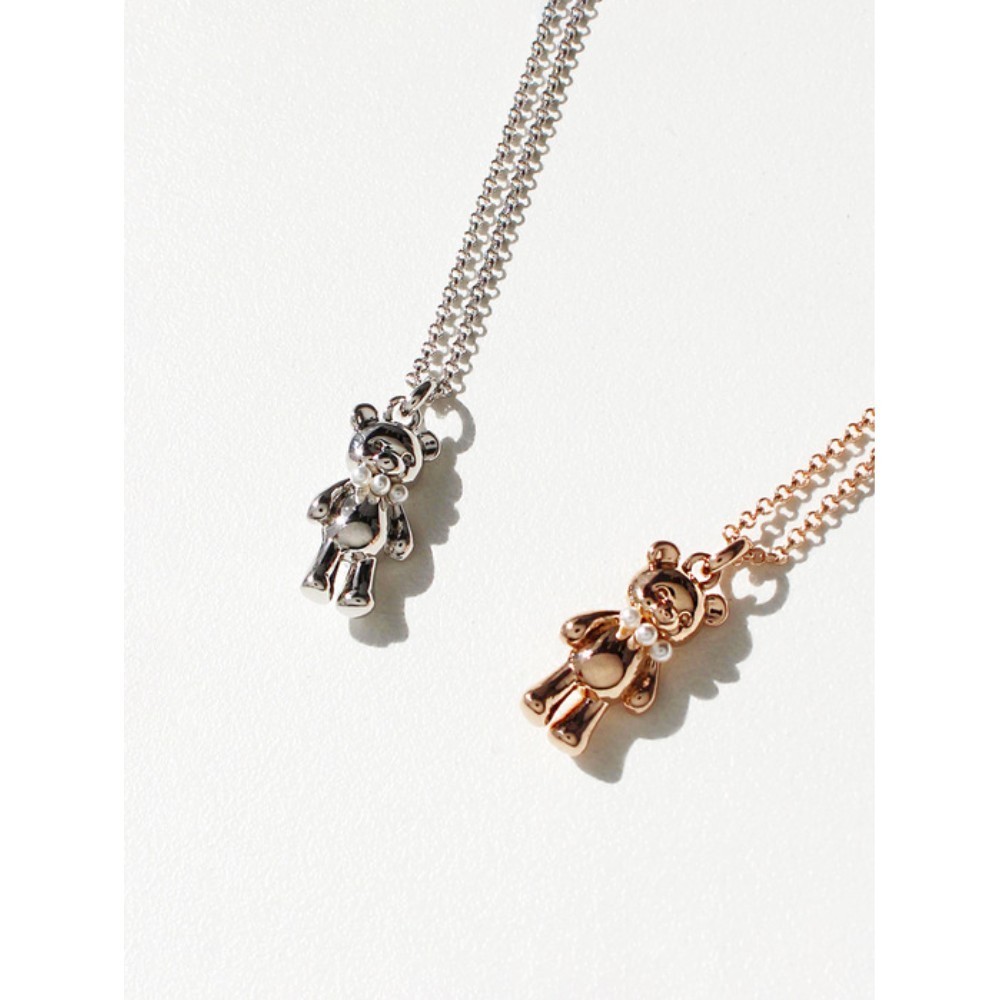 ★NOONOO FINGERS★ Nunu Bear With Pearl Necklace (2 colors)