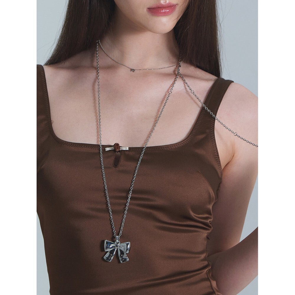 ★NOONOO FINGERS★ Maxi Ribbon Necklace_long necklace