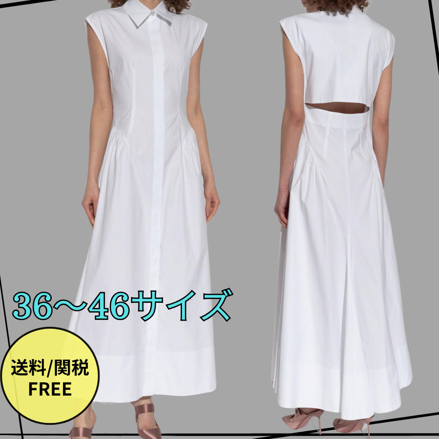 SPORTMAX Fabiana ノースリーブ コットン ロング デザインドレス