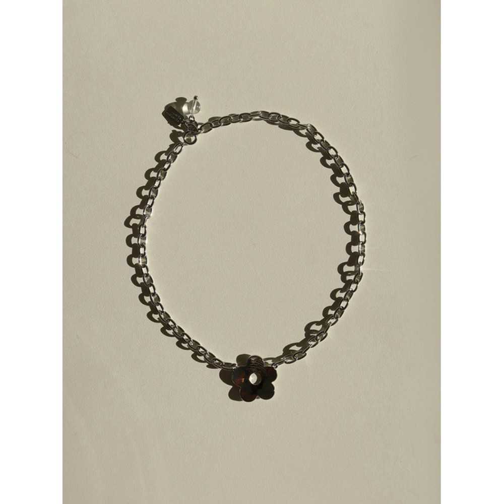 ★MIDNIGHT MOMENT.★ floral chian necklace slver