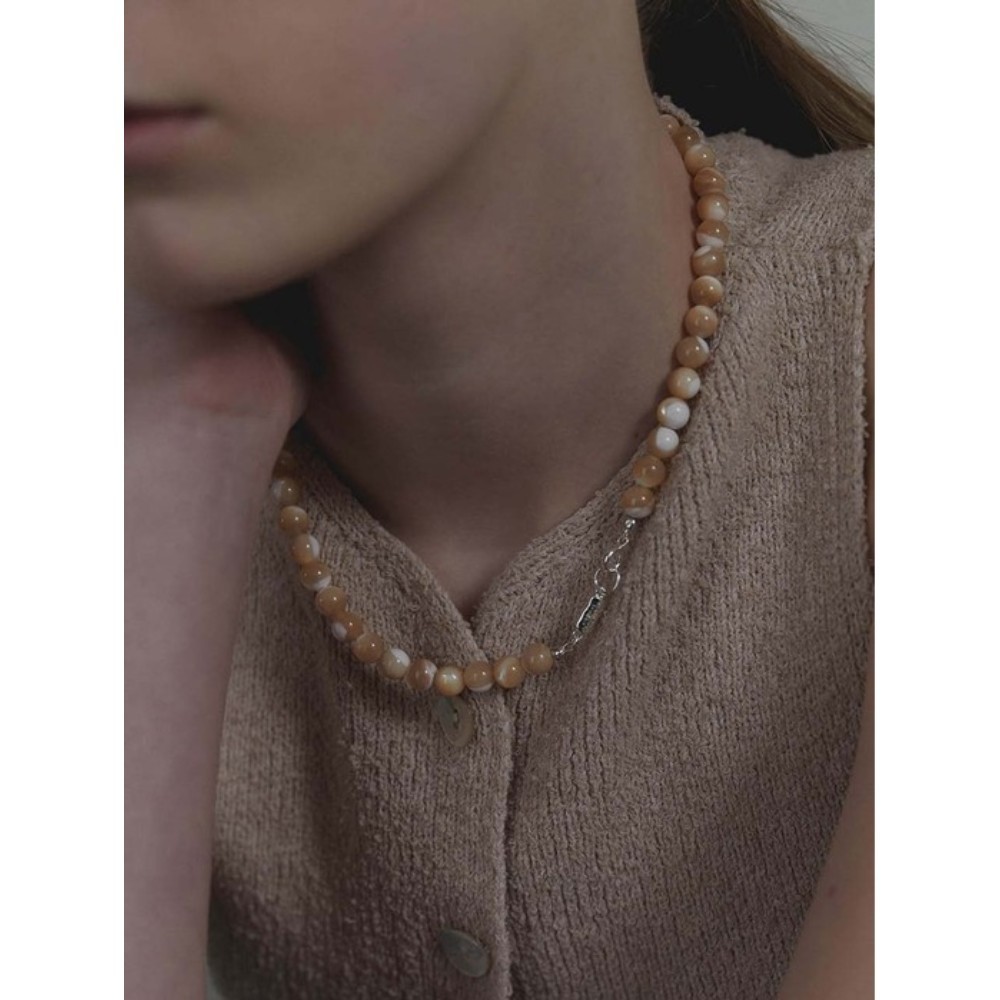 ★MIDNIGHT MOMENT.★ nacre necklace