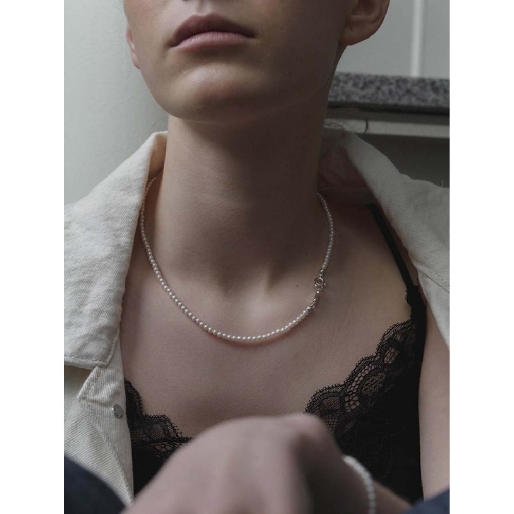 ★MIDNIGHT MOMENT.★ standard thin pearl necklace
