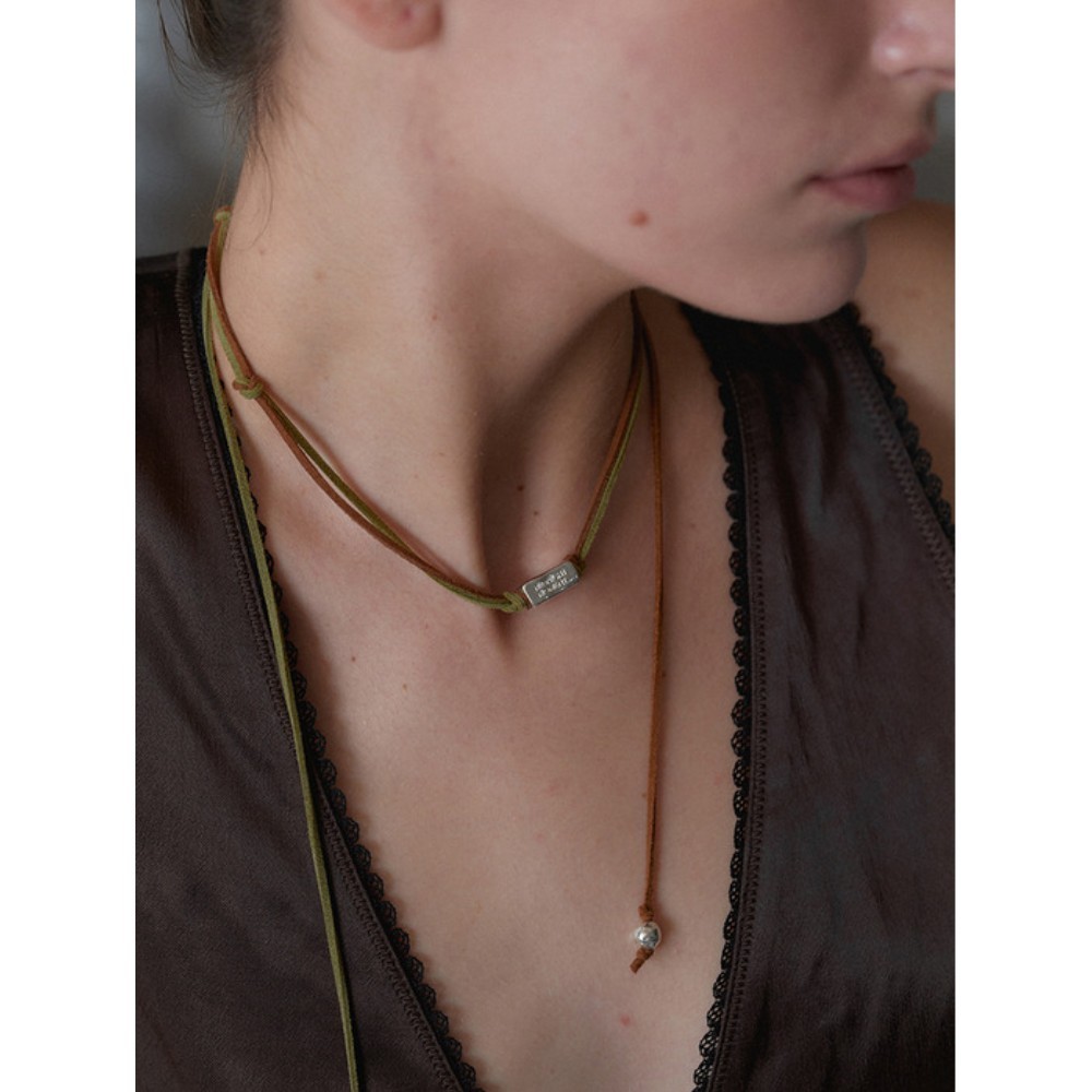 ★MIDNIGHT MOMENT.★ suede mix necklace