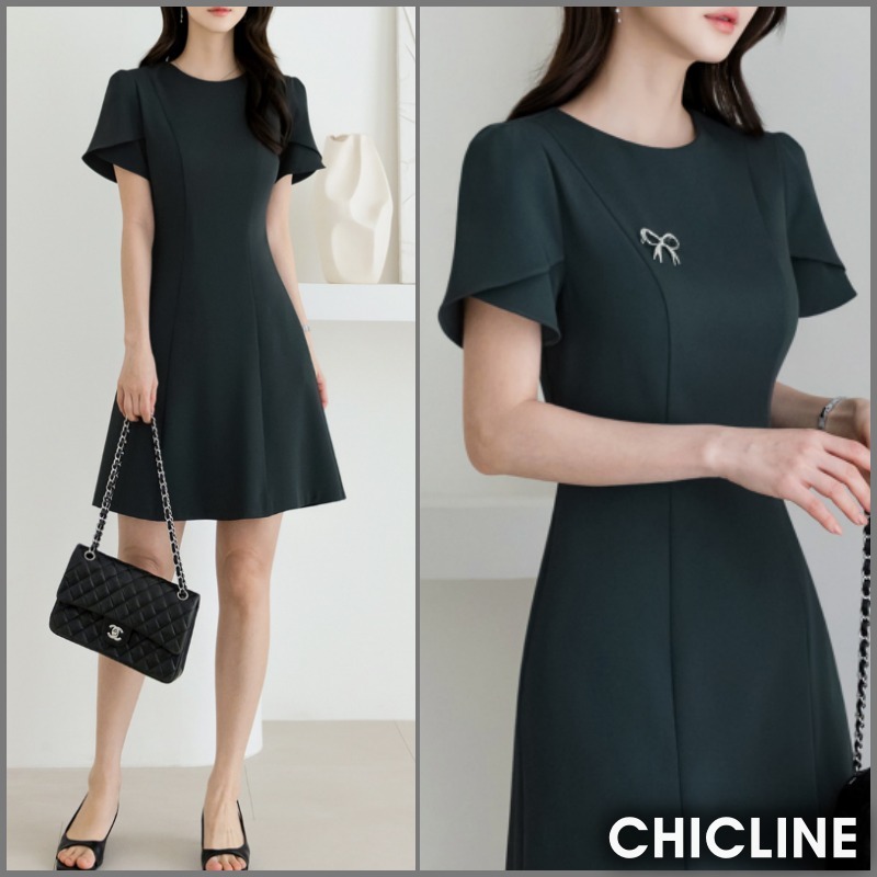 ★ChicLine★エスティン チューリップスリーブ フレアワンピース