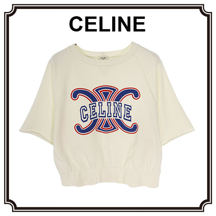 【 CELINE 】 トリオンフ プリント ルーズ スウェット Tシャツ