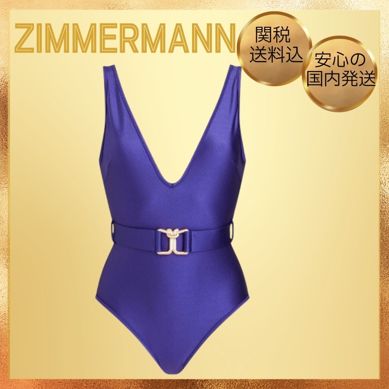 ★Zimmermann★ ベルト付 ワンピース スイムウェア /パープル