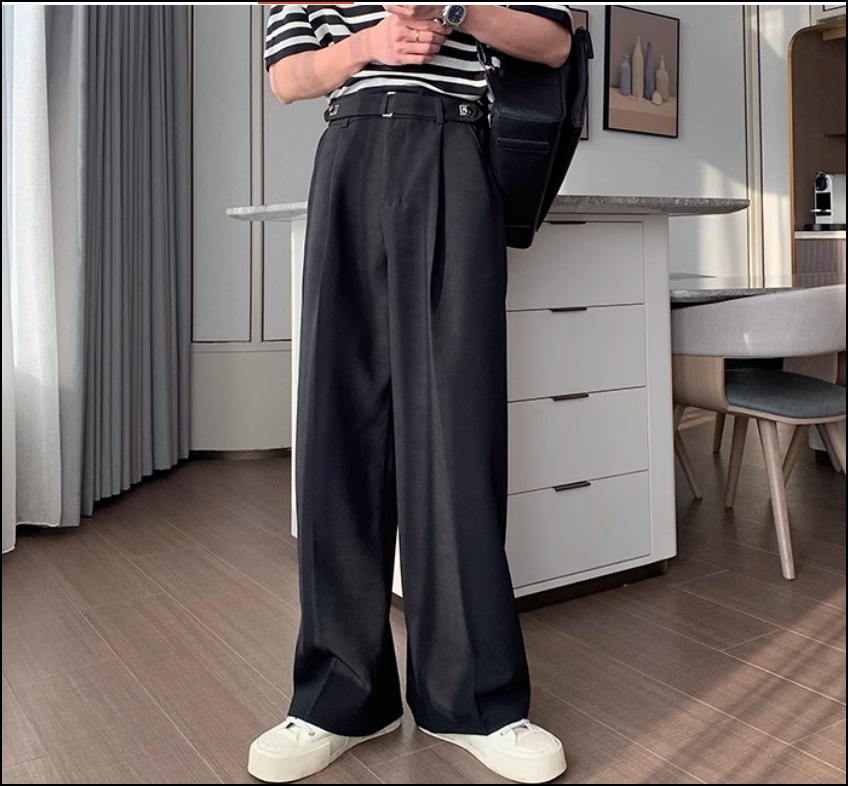 ピンタック ワイドパンツ ハイウエスト 美脚 ストリート モード