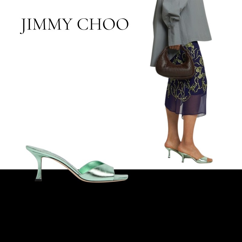 【Jimmy Choo】Skye メタリックレザーミュール ＊送料関税込