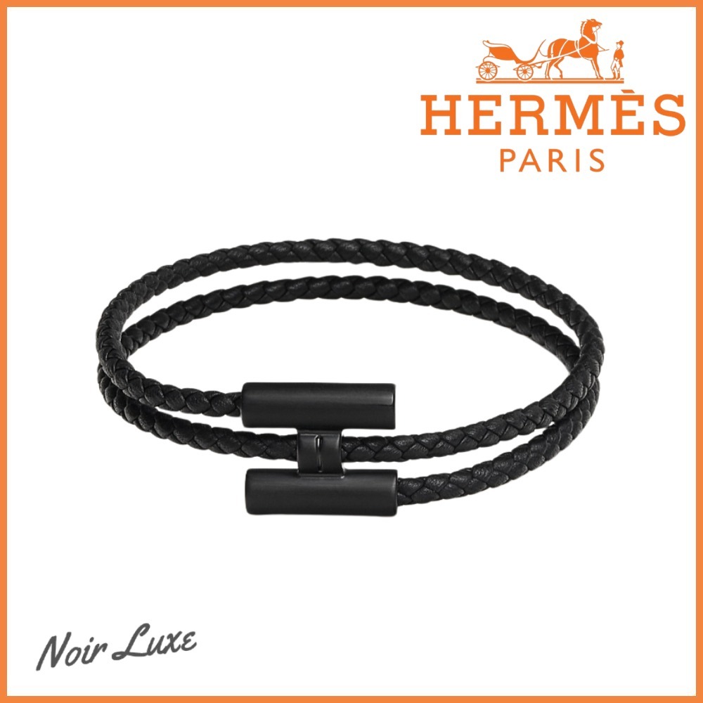 【希少】HERMES レザーブレスレット《トゥルニ トレッセ》