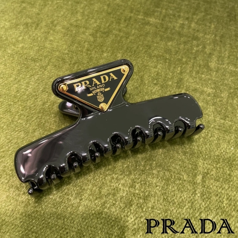 PRADA 夏のプレゼントに♪ブラック メタル クロウ ヘアクリップ