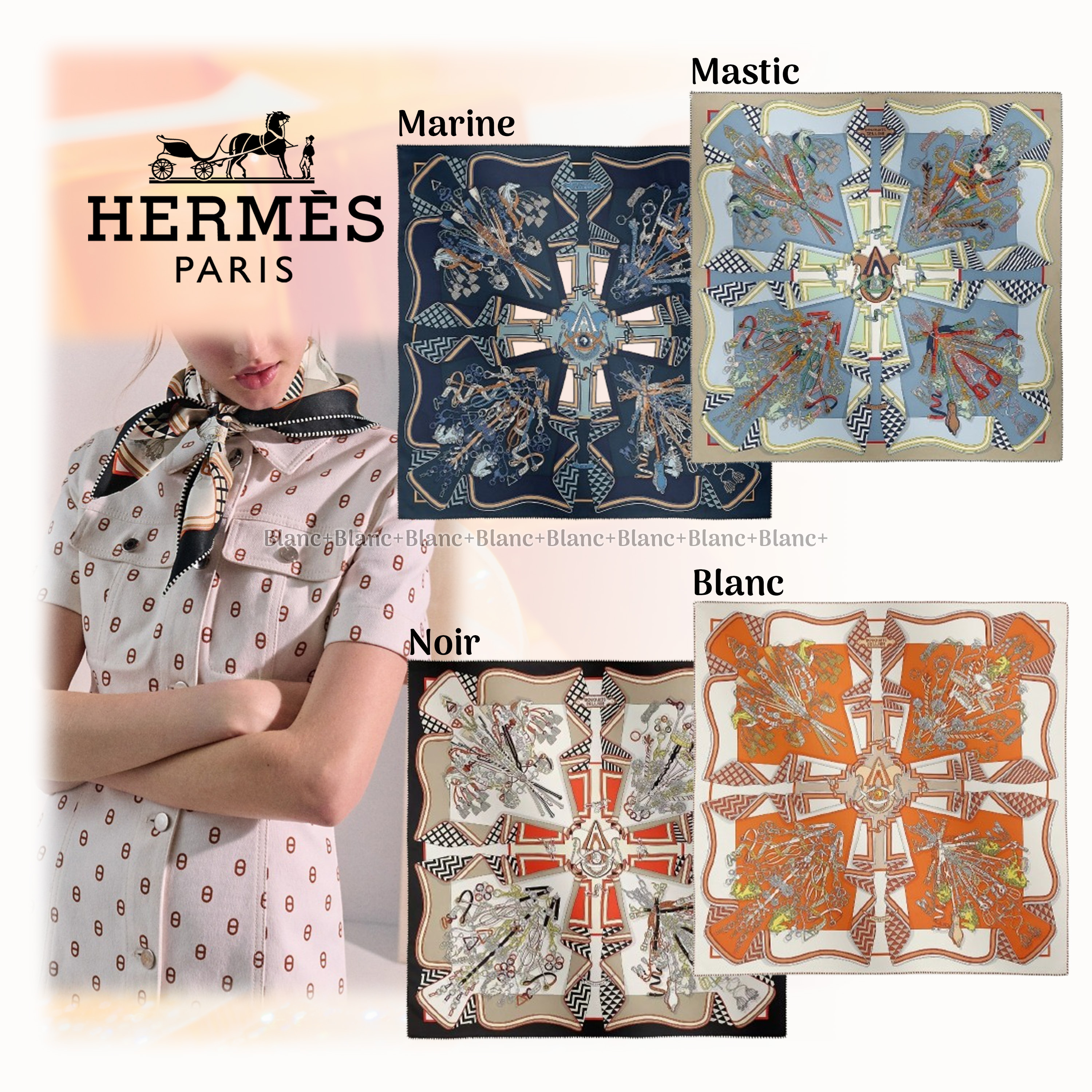 しなやかロマン♡【HERMES】カレ 70 《鞍職人の花束》