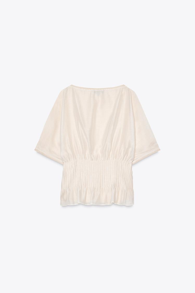 ZARA ザラ オーガンザ&ニットコンビトップ - メルカリ