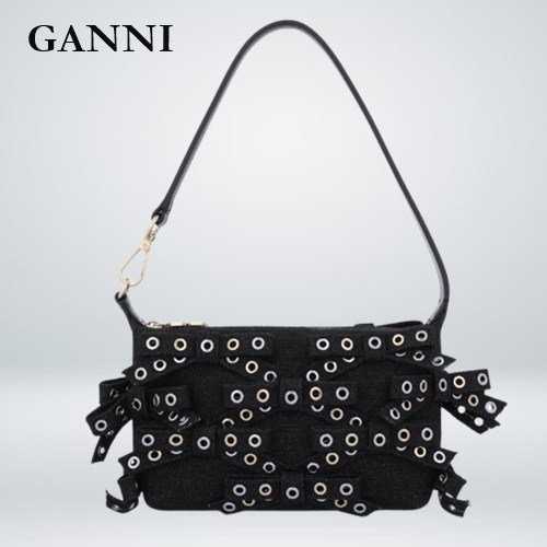 GANNI ガニー Butterfly アイレットボウデニム トートバッグ