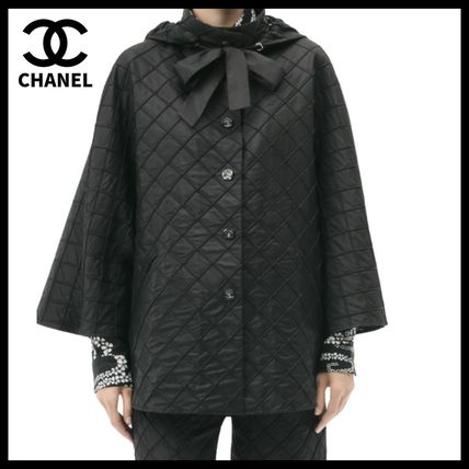 CHANEL シャネル シアー プリーツ 羽織 ポンチョ ケープ