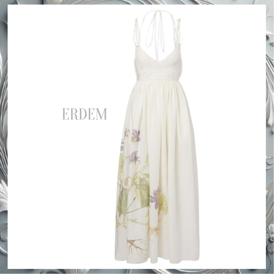 ☆ERDEM☆ エレガントフラワープリントリネンサマードレス♪