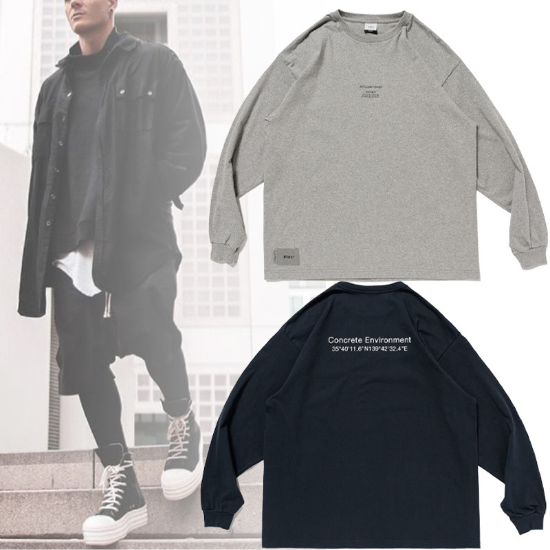 関送込!WTAPS カジュアル クルーネック コットン 長袖 Tシャツ