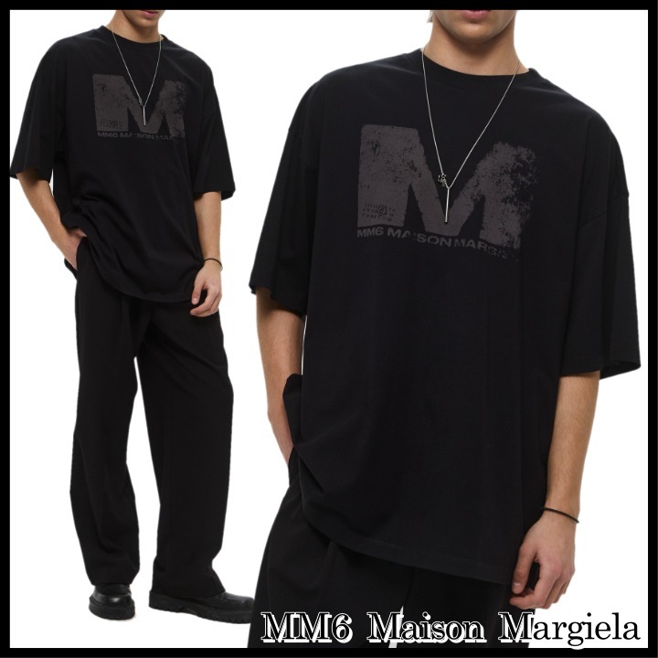 関税送料込◆MM6 Maison Margiela◆オーバーサイズ ロゴ Tシャツ