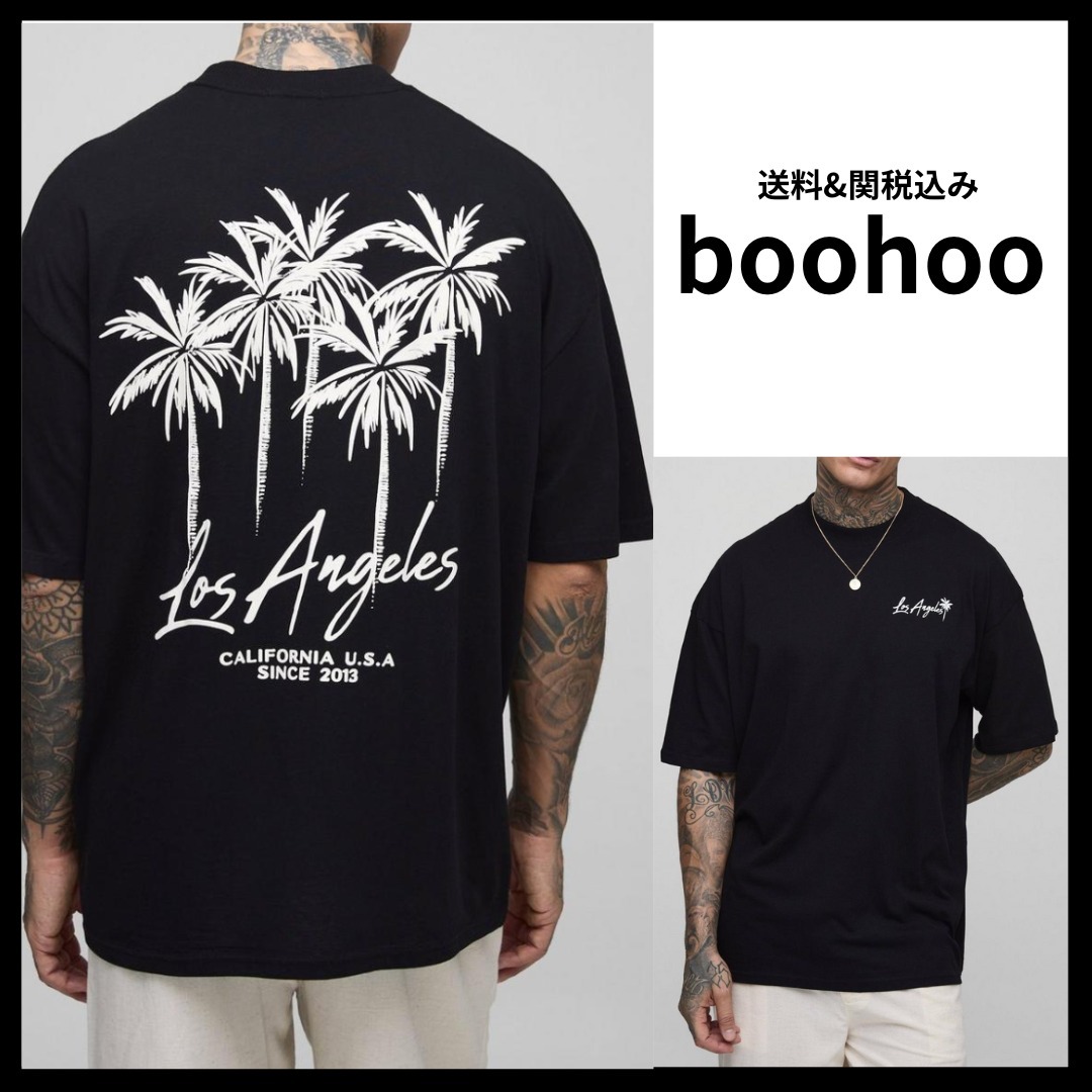 《boohoo》ロサンゼルス パームプリントTシャツ
