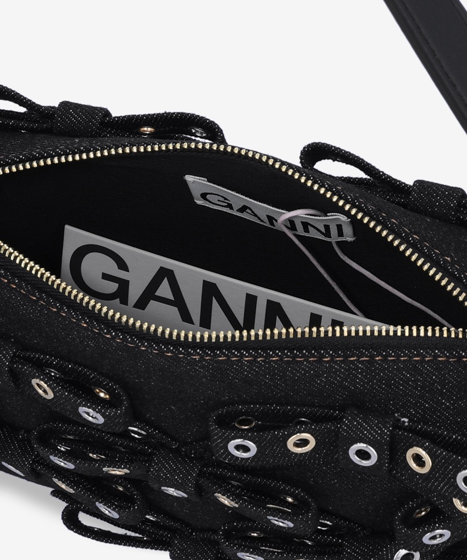 《GANNI》 スモールバタフライボウアイレットトートバッグ