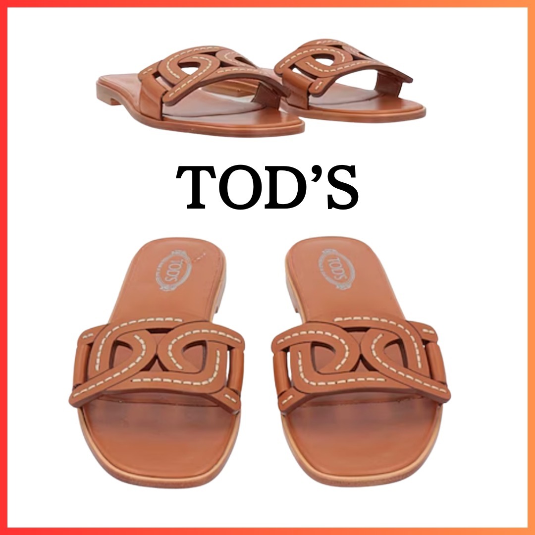 TOD'S :レザー スライドサンダル