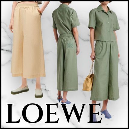 素晴らしい品質 グリーン（緑）系 l L ボトムス(レディース LOEWE(ロエベ) パンツ
