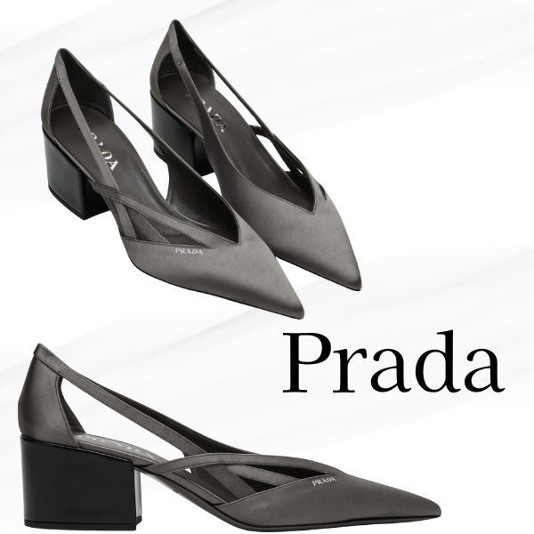 Prada★プラダ スレートグレー サテンデコルテ