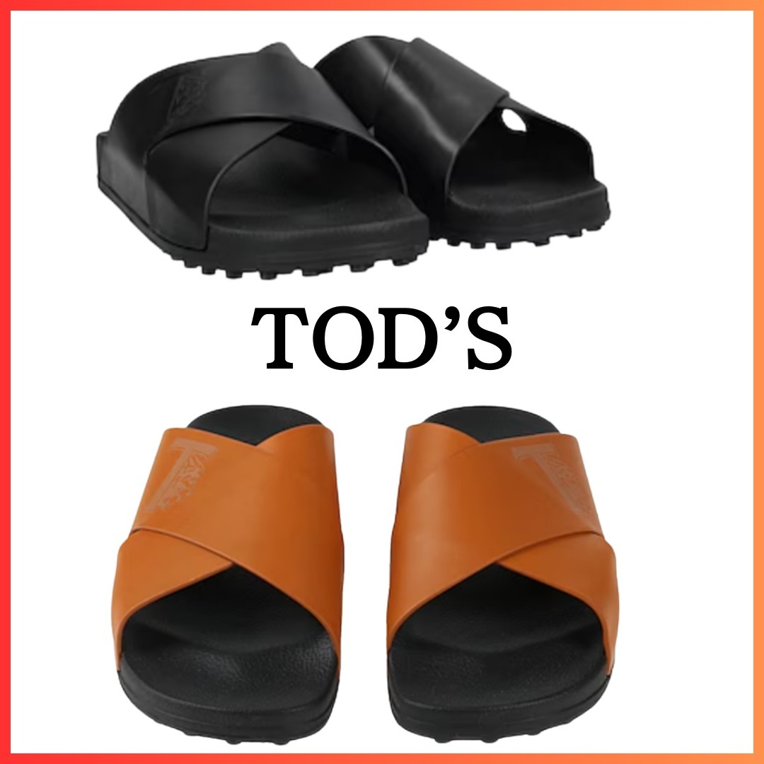 TOD'S : ロゴ レザー サンダル