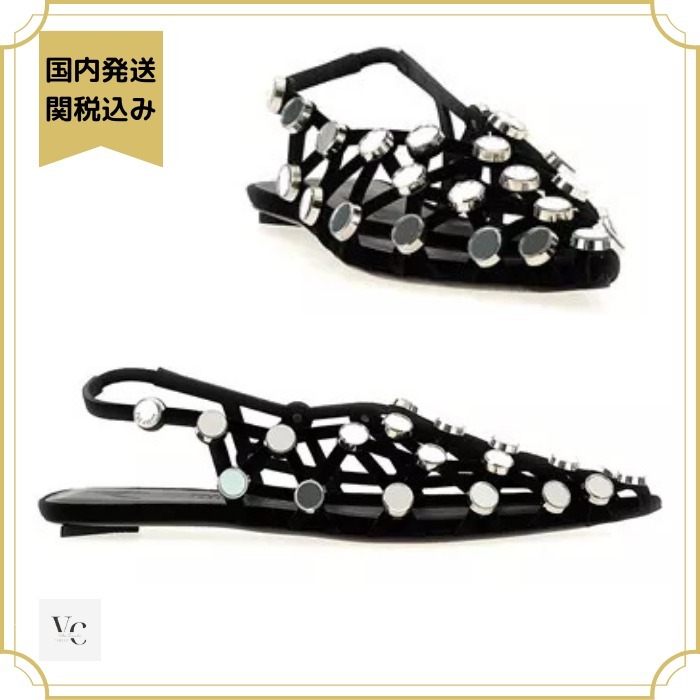THE ATTICO 'Grid' slingback バレエシューズ フラット サンダル