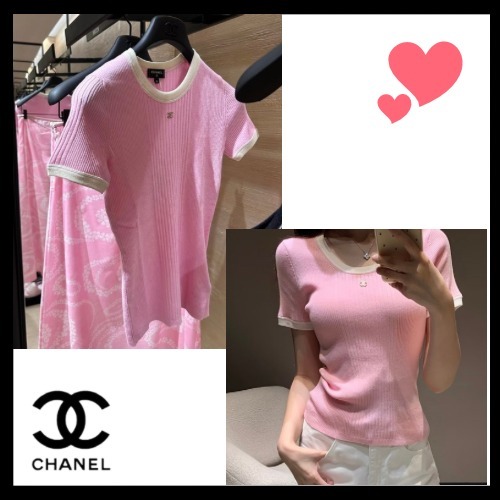 爽やかなピンク♪大変人気☆【CHANEL】シンプルTOPS