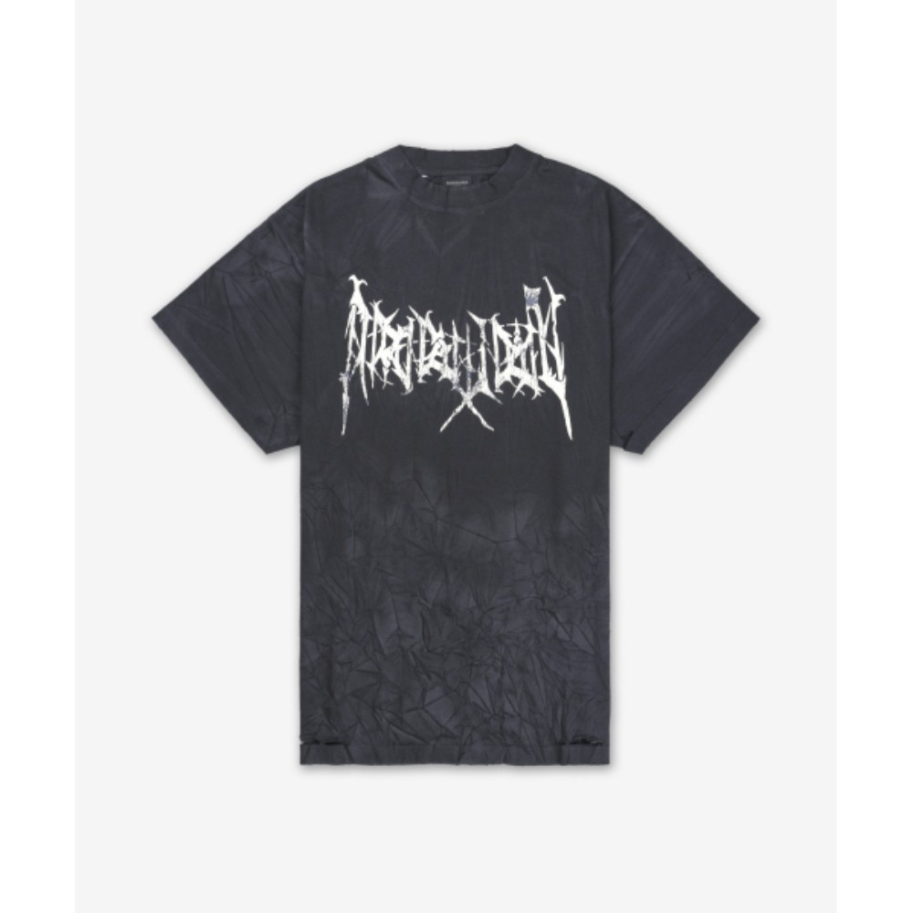 ■BALENCIAGA■ Oversized short sleeve t-shirt washed black w