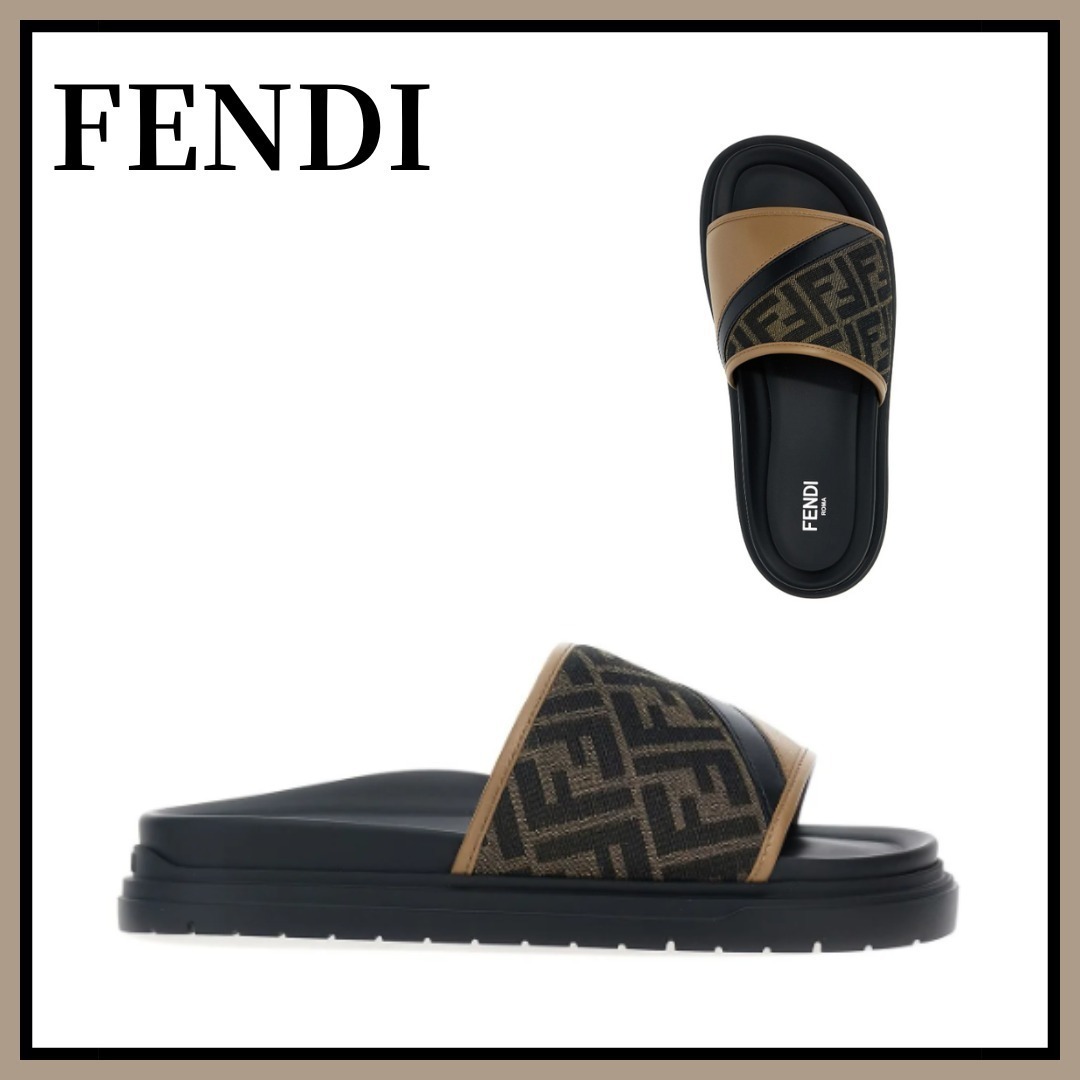 FENDI フェンディ FF ジャカード スライド ブラック