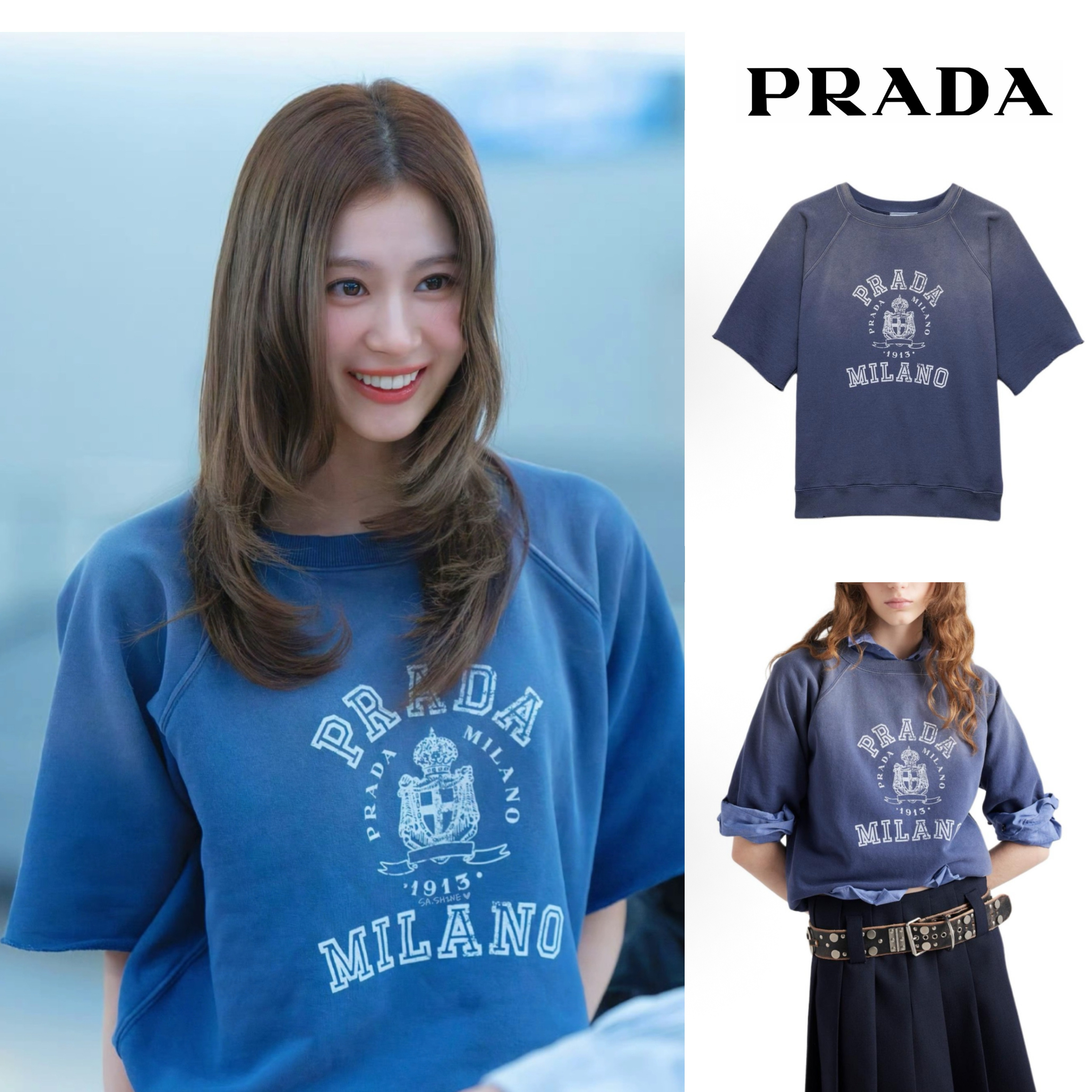 ★PRADA★25SS SANA着用!★ 映えるカラーの夏半袖Tシャツ★