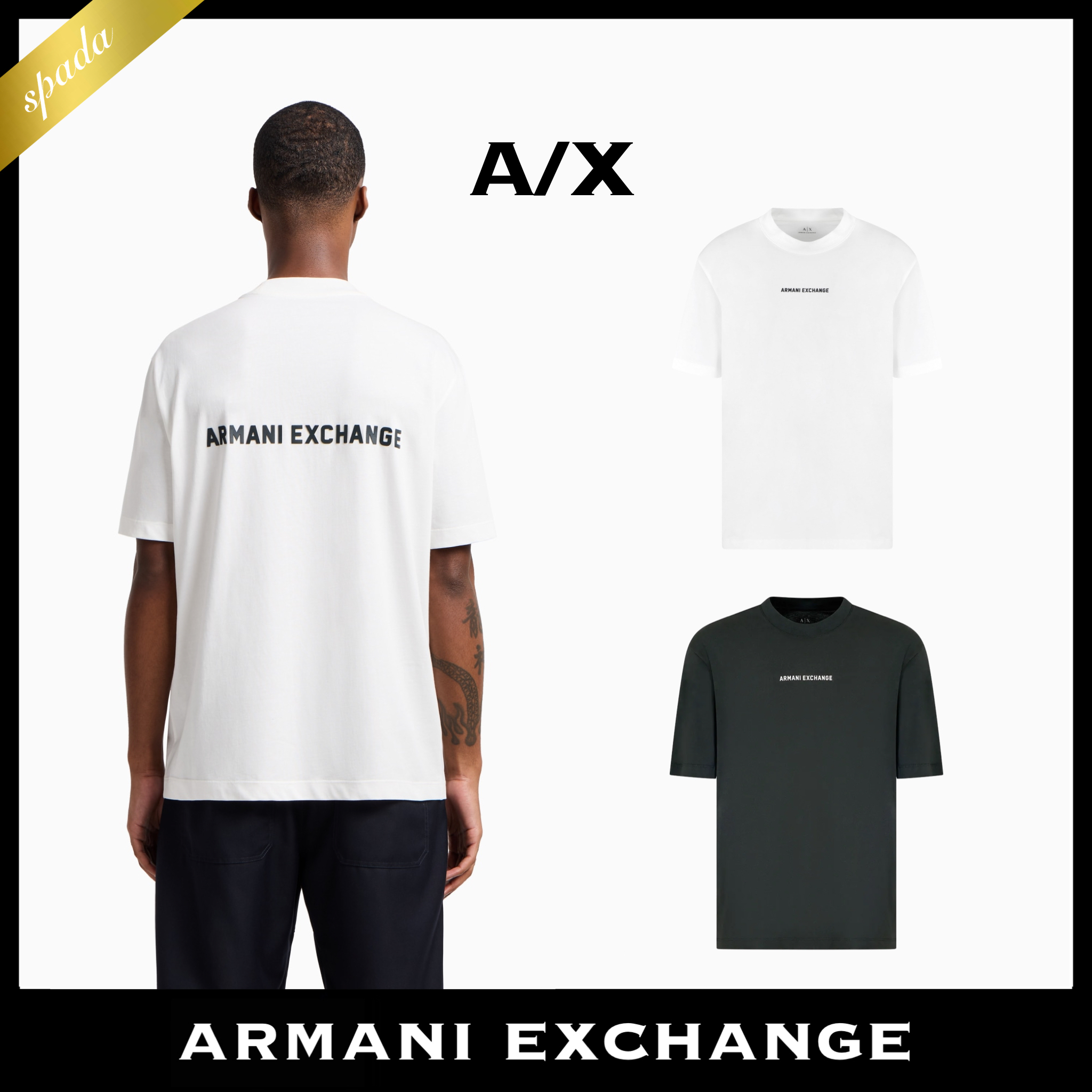 【A/X】2カラー バックロゴ 半袖 Tシャツ / 送料無料