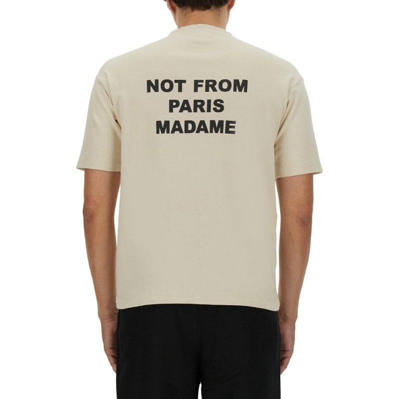 Tシャツ・カットソー DROLE DE MONSIEUR FW25 \"SLOGAN\" T-SHIRT (TS203 CO002MASTIC)