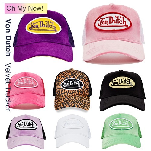 《 Von Dutch 》ロゴパッチ ベルベット トラッカー キャップ