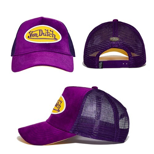 《 Von Dutch 》ロゴパッチ ベルベット トラッカー キャップ