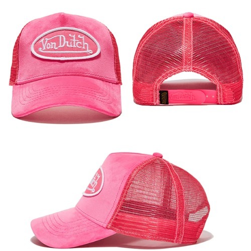 《 Von Dutch 》ロゴパッチ ベルベット トラッカー キャップ