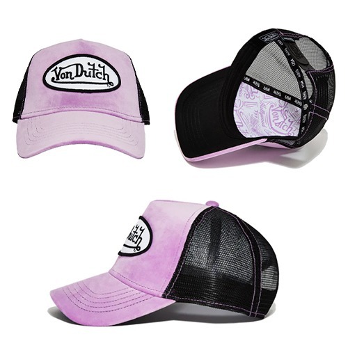 《 Von Dutch 》ロゴパッチ ベルベット トラッカー キャップ
